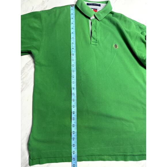 MENS GREEN 2 BUTTON FRONT TOMMY HILFIGER SHORT SLEEVE POLO SHIRT SIZE MEDIUM - Picture 8 of 8